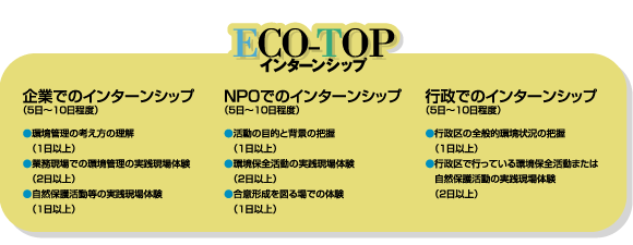 インターンシップの実施概要の説明図