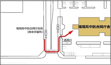 バス停から庁舎までの案内図