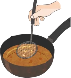 油のかすを取り除くイメージ