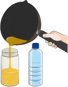 油をボトルに移すイメージ
